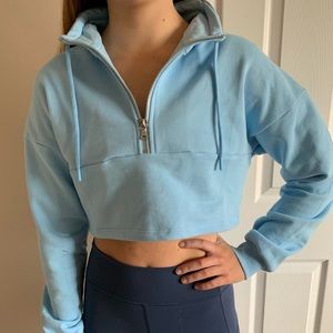 NEW tiger mist cropped half zip